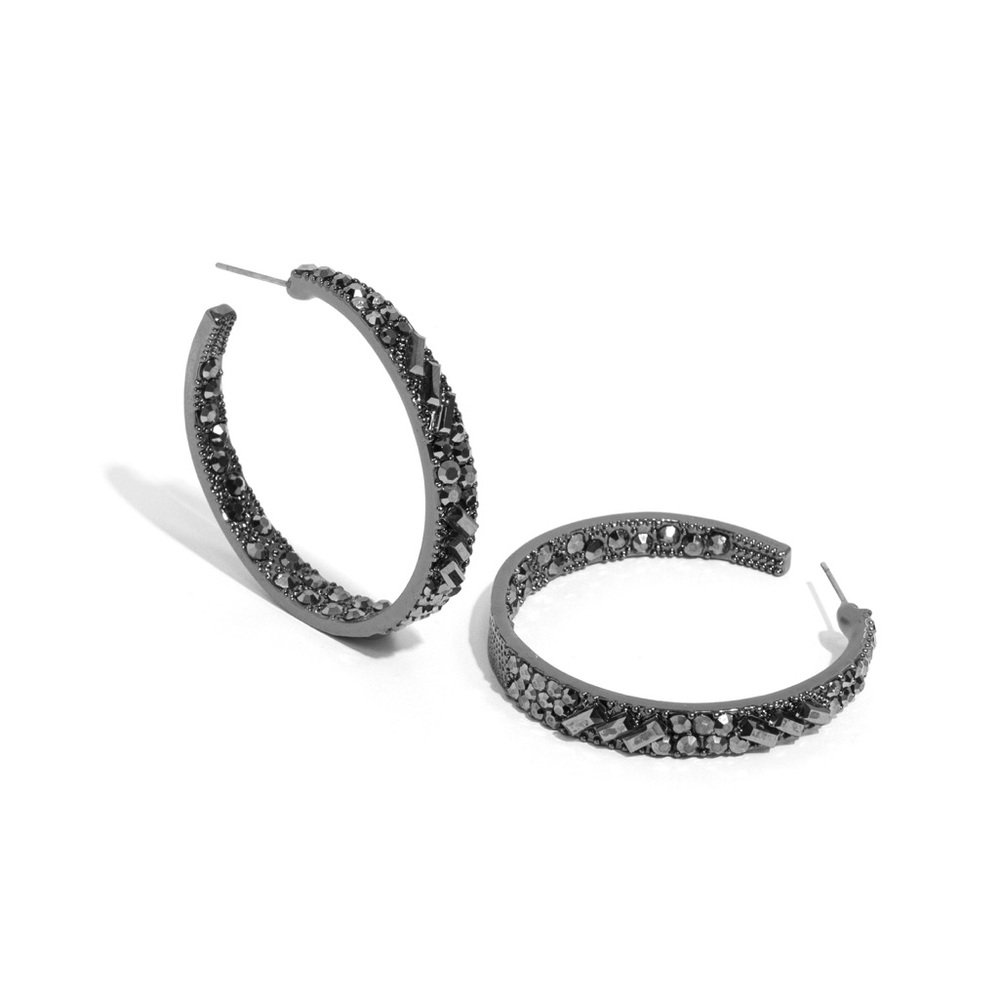 Black Hoop Earrings
